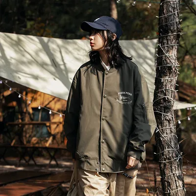 American Embroidery Couple Workwear Jacket