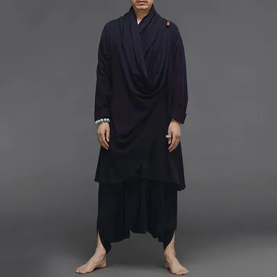 A Set Of Loose Ethnic Linen Long Cloak