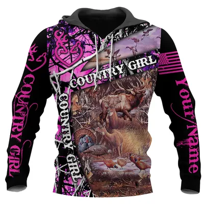 3D Digital Print Hooded Pullover Sweatshirt