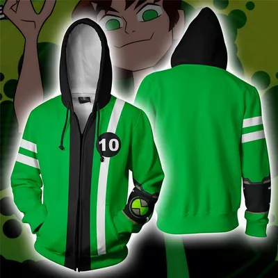 3D Anime Print Zip Shirt