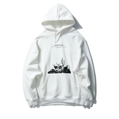  Hip Hop Hoodie Sweatshirt Fleece Winter Deer