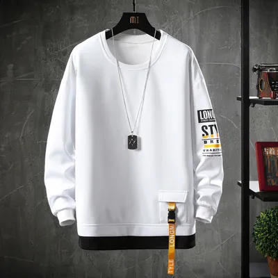  New Men's New Long-Sleeved Sweater Men's Autumn Clothes Students New Spring And Autumn Men's Autumn Print Tops