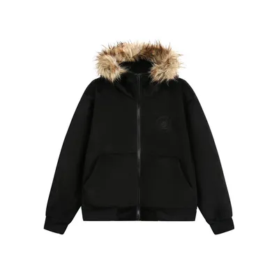 American Retro Men's Sweater Hooded Fur Collar Cardigan