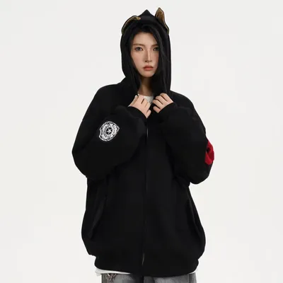 American Style Heavy Hooded Sweatshirt Men's Top Jacket