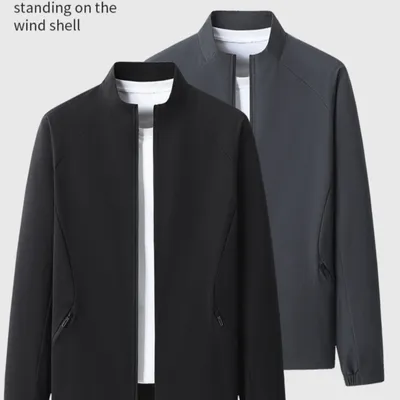 Mens New SpringAutumn Casual Running Stand-Collar Waterproof And Windproof Jacket Outdoor Fitness Top