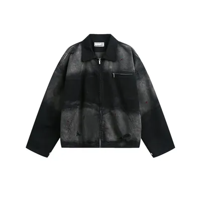 American Retro Loose Wash Distressed Jacket Coat