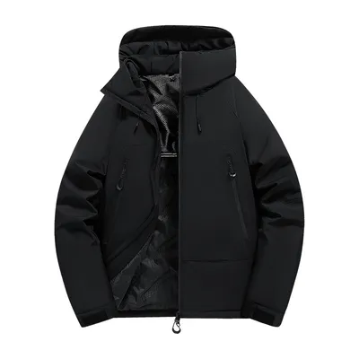 Mens Insulated Hooded Outdoor Shell Jacket For Warmth