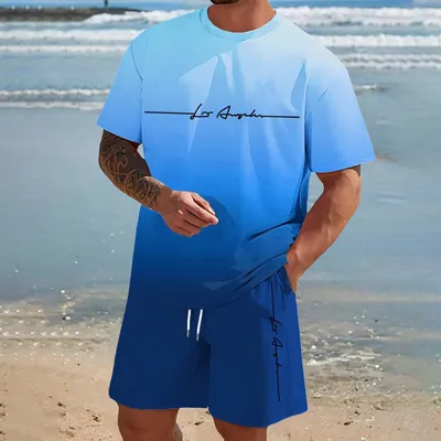 Mens Short-sleeve And Shorts Set For Everyday Casual Sports