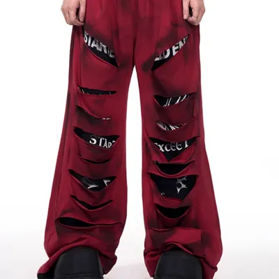 American Street Real Two Pieces Cut Casual Pants