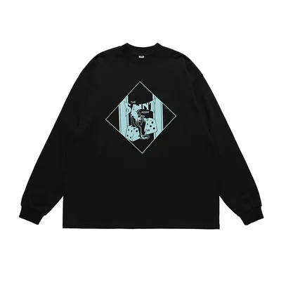 American High Street Hip Hop Printed Long Sleeve T-Shirt Men