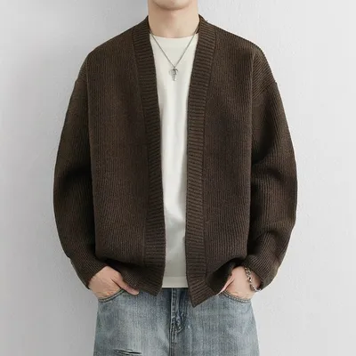 Retro-style Loose-fit Casual Chic Versatile Knit Sweater Cardigan
