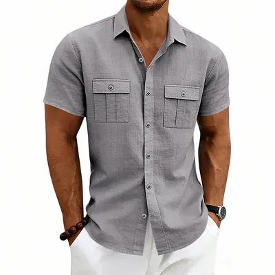 American-style Casual Loose-fit T-shirt With Two Pockets