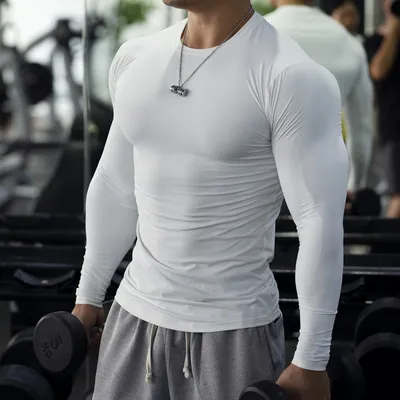 American Fitness Tights Men's Quick-drying Sweat Absorbent Breathable Long Sleeves Slim Fit