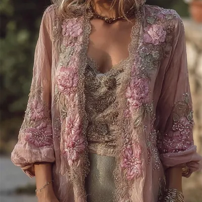 A Retro-style Cardigan Adorned With Refined Details