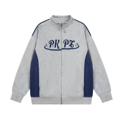 American Color Matching Letters Loose Casual Jacket