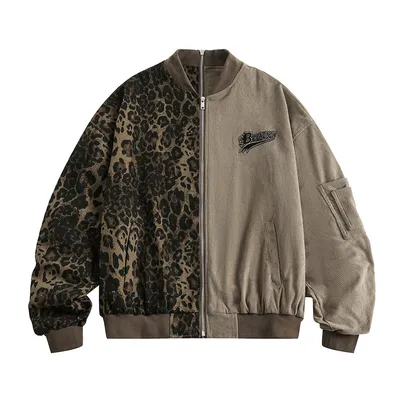 American Camouflage Stitching Baseball Uniform Jacket