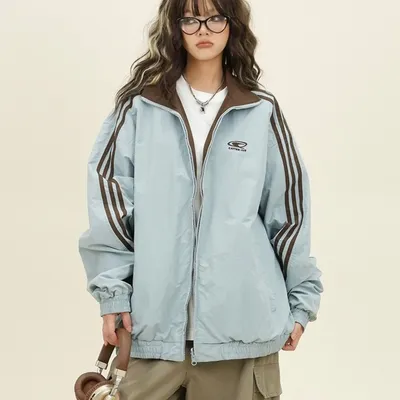 American Retro College Style Reversible Jacket