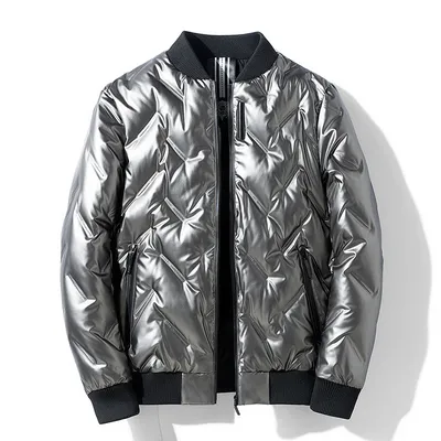 Bright face down jacket men's white duck down cotton padded jacket