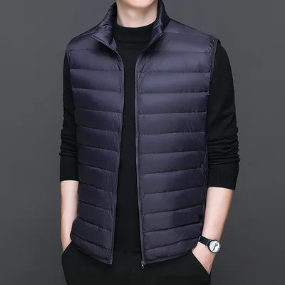 Winter Short Thermal Duck Down Lightweight Puffer Vest
