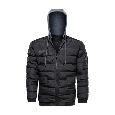 Casual Simple Men's Long-sleeved Hooded Cotton Coat