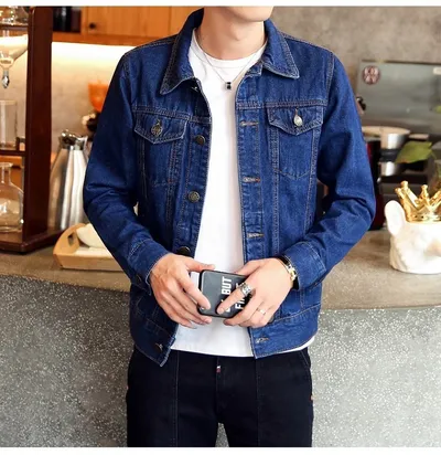 Denim jacket men's couple motorcycle jacket