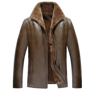 Casual stand collar Pu jacket
