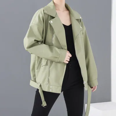 Autumn Loose Pu Leather Jacket Student Motorcycle Jacket
