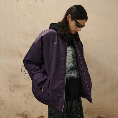 American Retro Pilot Jacket Sleeve Drawstring Design Solid Color Style Cotton Coat Jacket Tide
