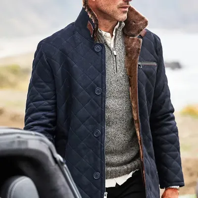 American-style Solid-color Work Jacket With Buttons For Middle-aged Men