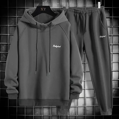  Spring And Autumn New Sweater Suit Men's Trend Matching Hooded Jacket Casual Sportswear Couple Outfit