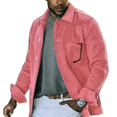  Hot-selling Casual Jacket Men's Solid color lapel jacket for men