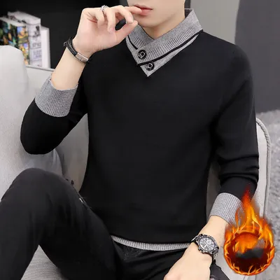 Add a Knit Sweater With a Round Neck And Bottom