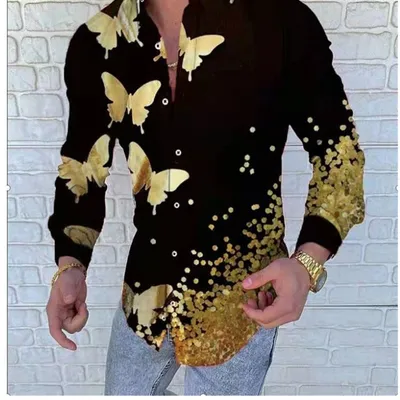  European And American New Autumn Men's Long Sleeved Shirts