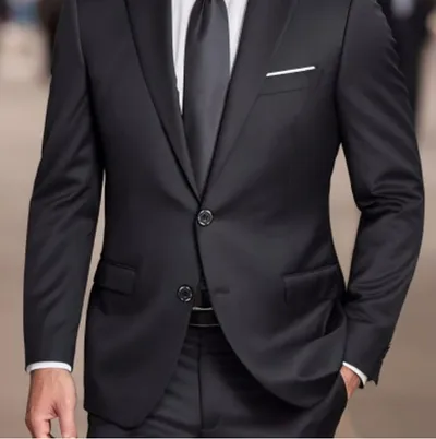 Solid-color Slim-fit Evening Suit Jacket