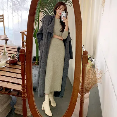 Anything goes with a long sweater coat