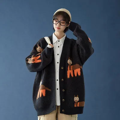 Cardigan Jacket Autumn And Winter All-Match Knitted Top