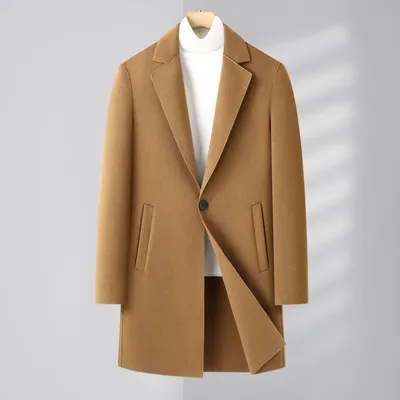 Autumn And Winter Men's Wool Double-faced Overcoat