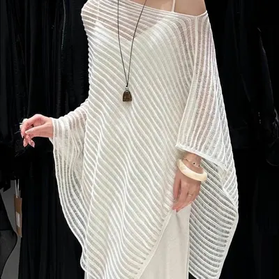 Hollowed-out Sun-Protective CapeShawl