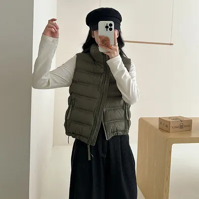Autumn And Winter New Korean Style Stand Collar Short Cotton Waistcoat