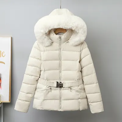Brushed Lining Slim-fit Elegant Cotton-padded Coat