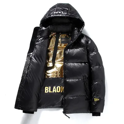 Black Gold Short Winter Coat For Men And Women