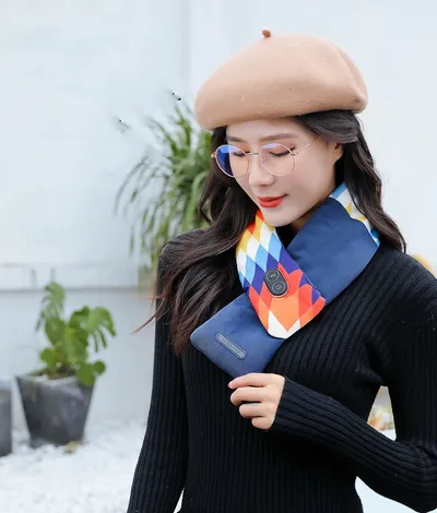 3 Gear Washable Electric Heating Scarf Warming Massage Scarves Winter Warmer USB Heated Neckwear Shawl