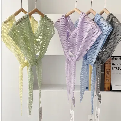 Womens Hollowed-Out Triangle Scarf Shawl