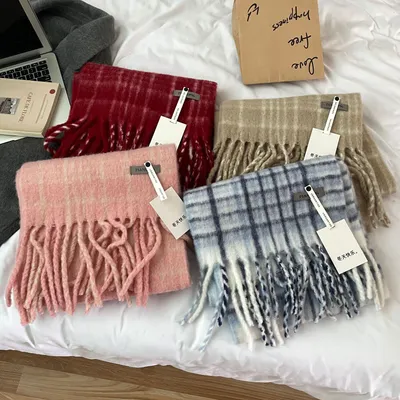 Advanced Plaid Scarf Autumn Winter Women Vintage