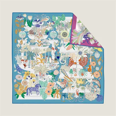 90cm Small Square Silk Scarf Vintage 3D Letter Double-Sided Print
