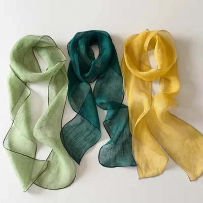 Semi-transparent Linen Scarf Ribbon Hairband