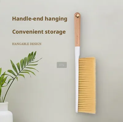 Soft wool bed brush-raw wood color-wooden handle +pp wire-1 piece
