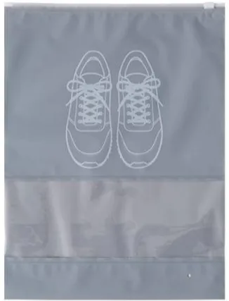 Clothing zipper bag-gray-PE-27*36cm-16 silk-1 piece
