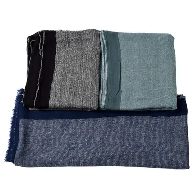 Autumn And Winter Cotton And Linen Yarn-dyed Scarf Men