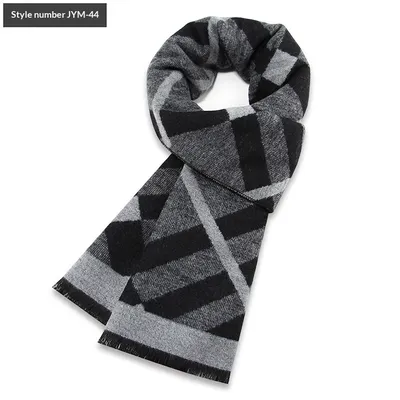 Mens Wool-Blend Plaid Scarf Winter Warmth & Extra Thickness